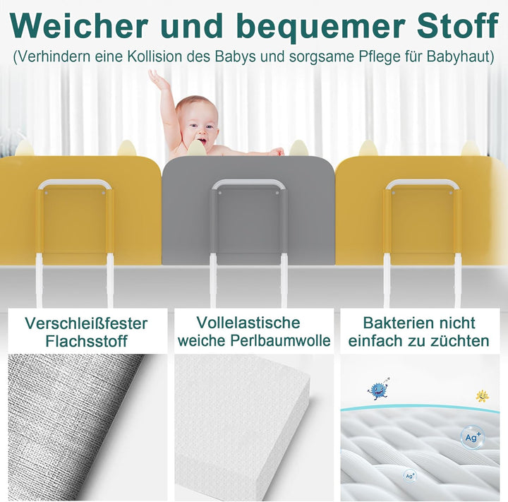 NAIZY Rausfallschutz Bett Kinder Baby Bettgitter mit 5-Loch Verstellbare Höhenverstellbar Kinderbett