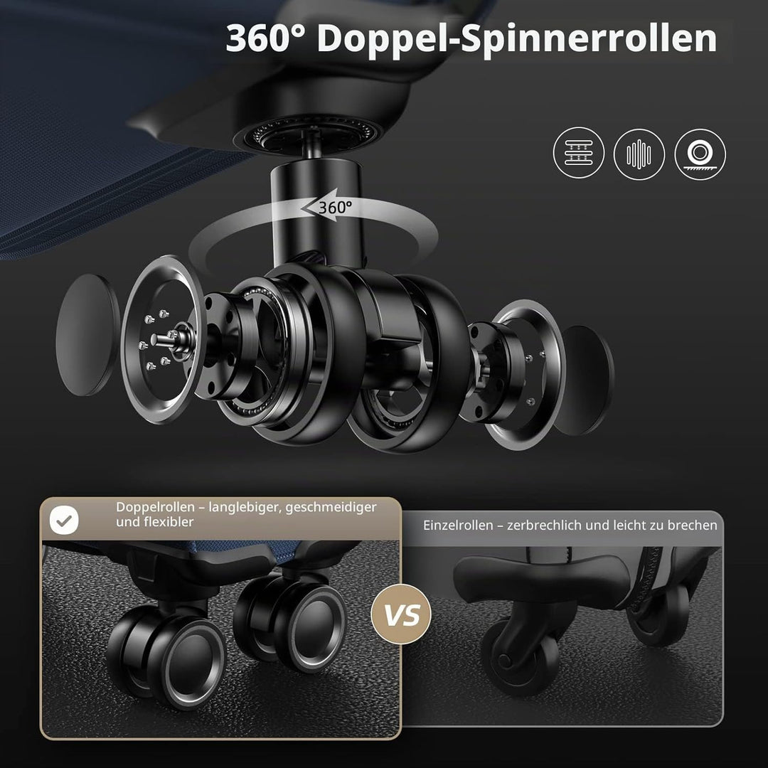 SHOWKOO Kofferset 3 Teilig Stoffkoffer Weichschale Erweiterbar Reisekoffer Leicht Haltbar Trolley Ha