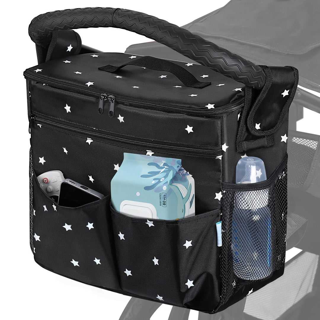 Orzbow XL Buggy Organizer Taschen,22 L Grosser Kinderwagen Windel Organizer mit Getränkehaltern und