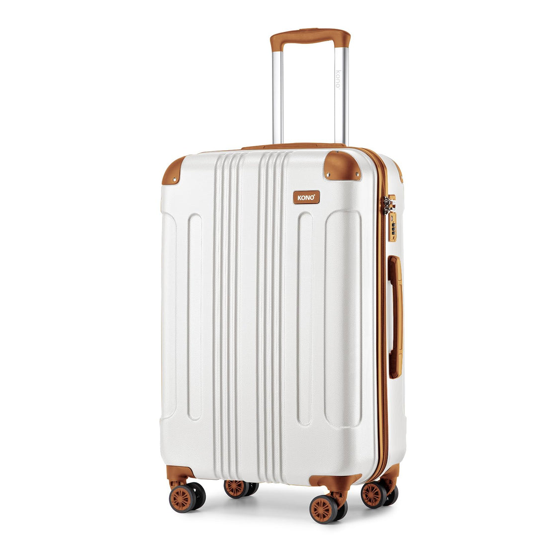 KONO 65cm Koffer Mittelgross Hartschale Trolley Rollkoffer Reisekoffer mit 4 Rollen 65x42x26cm (Koff