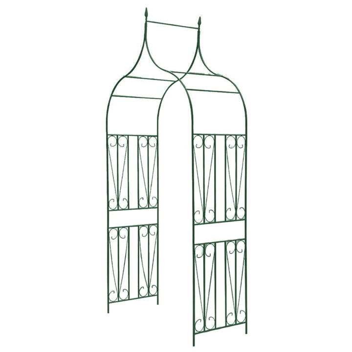Tidyard Rosenbogen mit Deko-Spitzen Gartenbogen Rankhilfe Torbogen Spalier Dunkelgrün Eisen