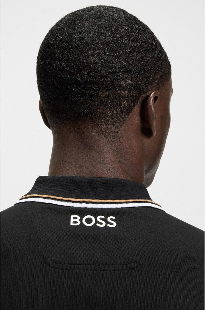 BOSS Herren Paddy Pro Poloshirt aus Baumwoll-Mix mit Kontrast-Details XS Black2, XS Black2