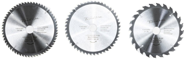 TrendLine HM-Kreissägeblätter Ø 210 mm Bohrung Ø 30 mm 3-teilig Kreissägeblätter