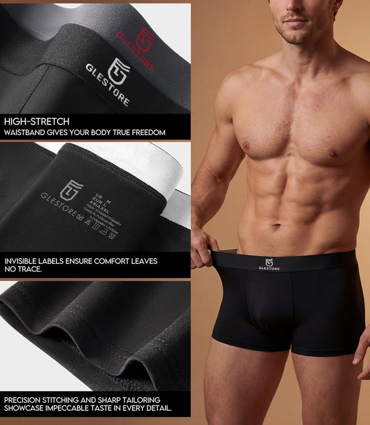 GLESTORE Boxershorts Herren Unterhosen Männer 5er Pack Modal Unterwäsche Hipster Sport Underpants M