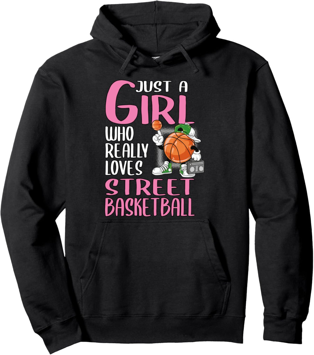 Damen Just A Girl Geschenk Strassen-Basketball Pullover Hoodie