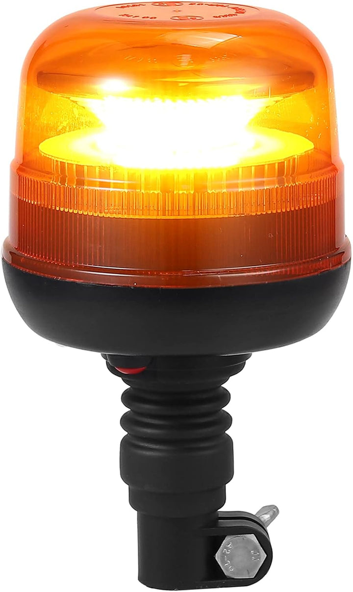Justech 30 LEDs Warnleuchten Rundumleuchte Gelbes LED-Leuchtfeuer 12/24V E-Prüfzeichen Blitzlicht IP