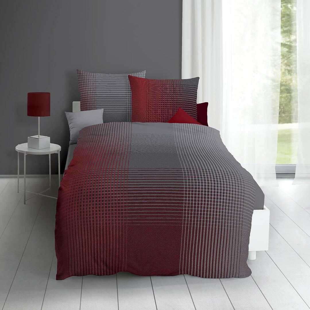 Kaeppel Mako-Satin Bettwäsche Master Rubin, 1 Bettbezug 135 x 200 cm + 1 Kissenbezug 80 x 80 cm Rubi