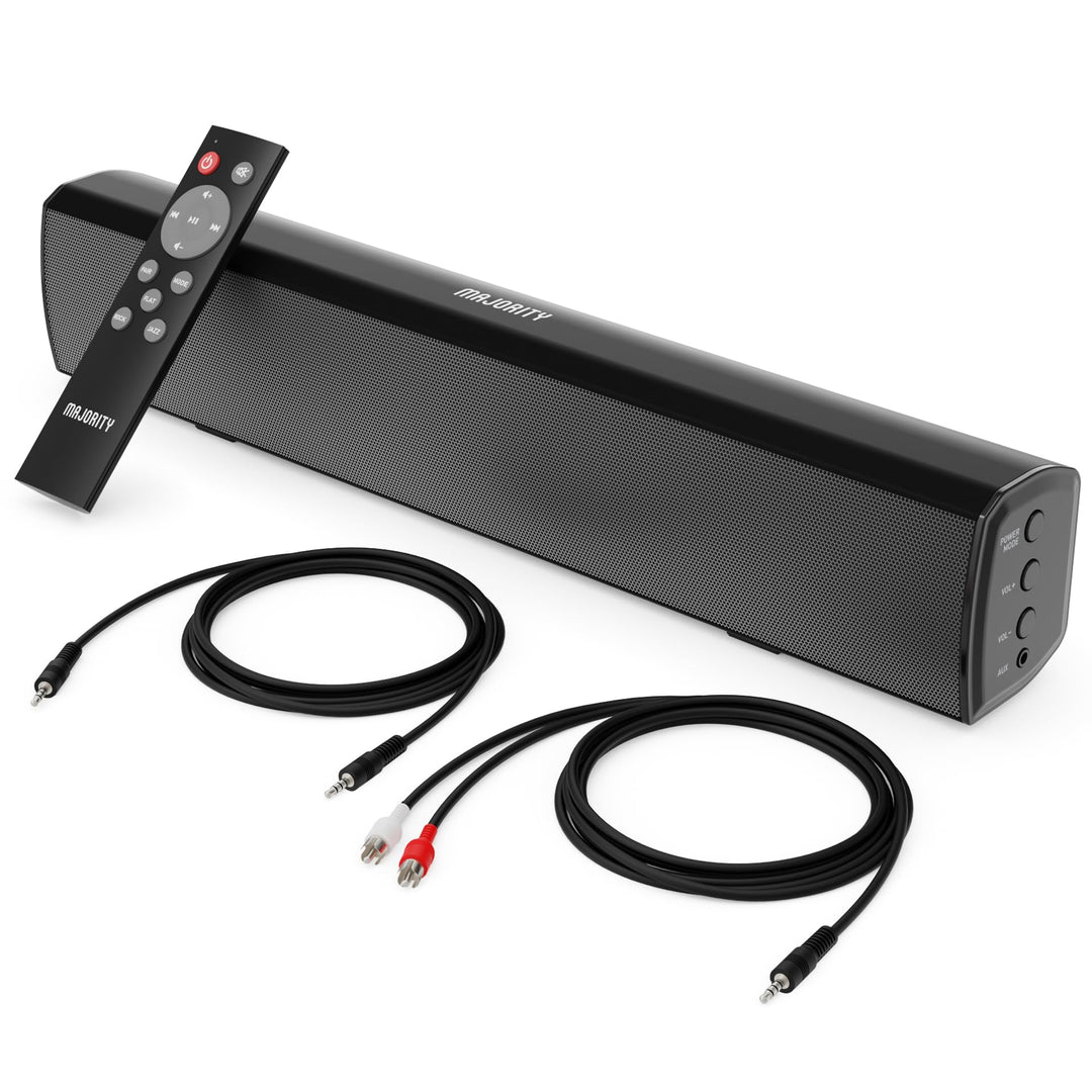 MAJORITY Bowfell | Bluetooth Soundbar für TV Geräte | 50W 2.0 Stereo Lautsprecher für Fernseher oder