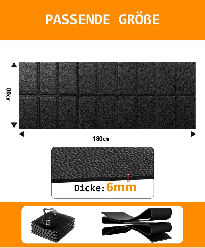 180x80 cm Bodenschutzmatte Laufband, Laufbandmatte für Teppichböden, Wasserfeste & rutschfeste Sport