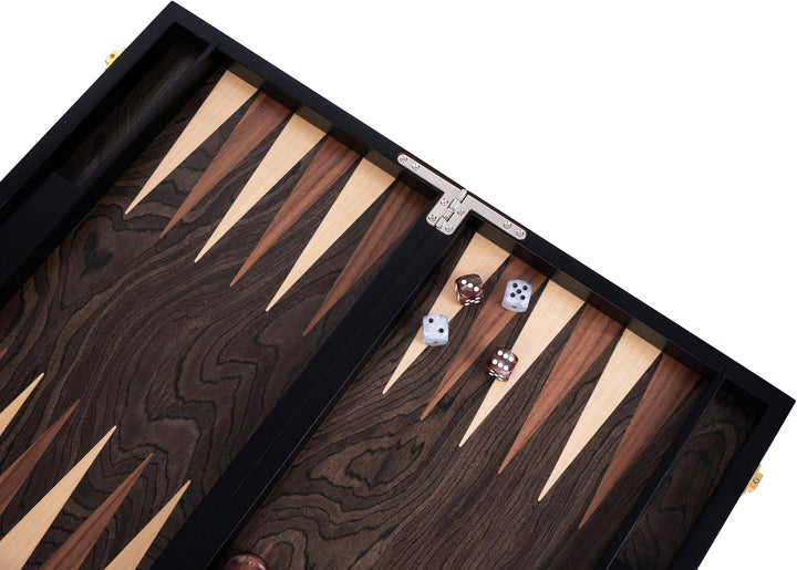 Engelhart- 250541 - Luxus-Backgammon 18 Zoll – Rosenholzfurnier, lackiert 18 Zoll Rosenholz, 18 Zoll