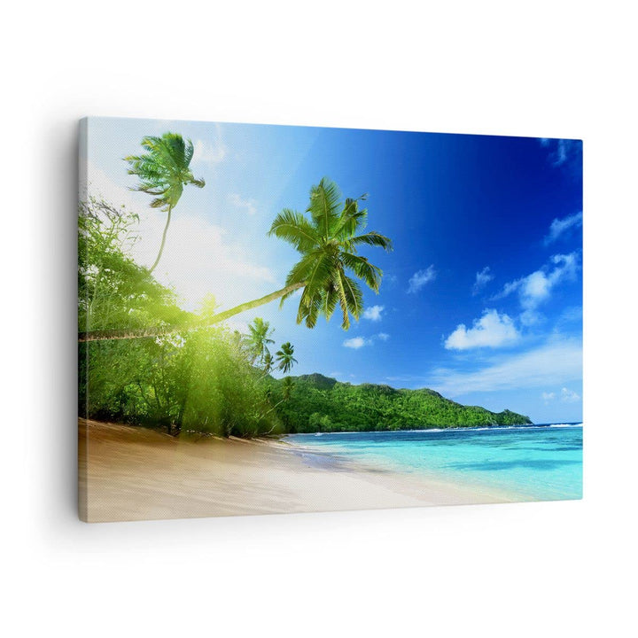Bilder auf Leinwand Baum Dschungel Welle Landschaft Leinwandbild 70x50cm Wandbilder Dekoration Wohnz