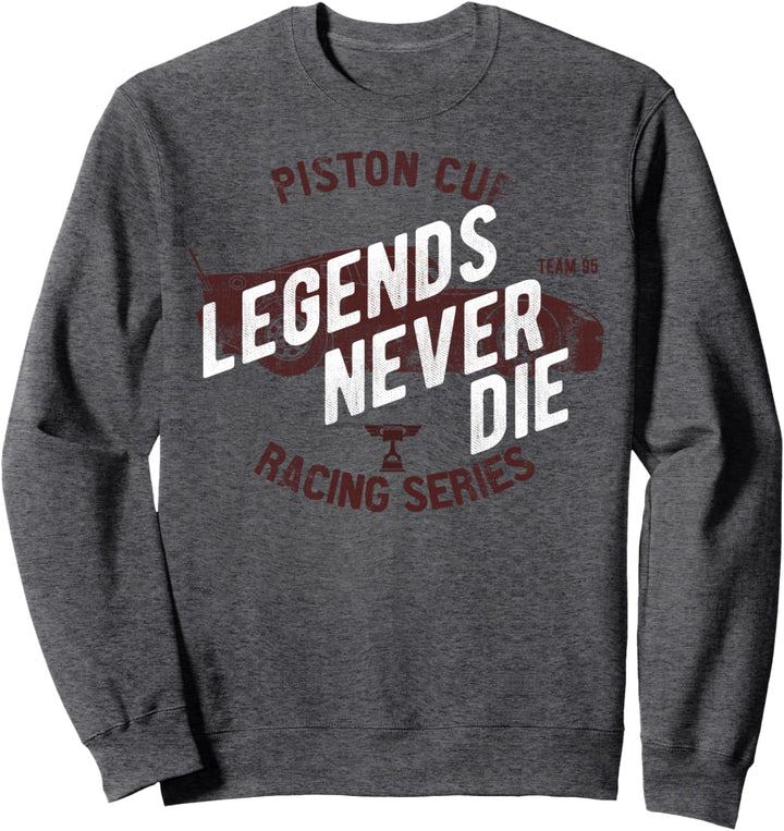 Disney Pixar Cars 2 Lightning McQueen Legends Never Die Text Sweatshirt