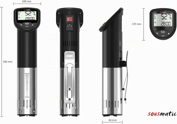 TFA Dostmann Sousmatic Sous-Vide Garen, 14.15550.01, wie aus der Spitzengastronomie, Sous-Vide Stick