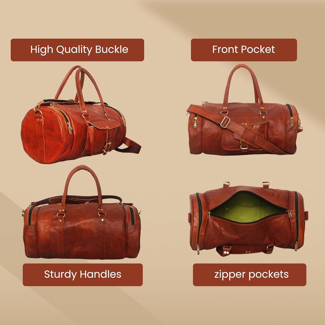 ALASKA EXPORTS, Travel bag Leather, brown 28'' inch 28'' inch Brown, 28'' inch Brown