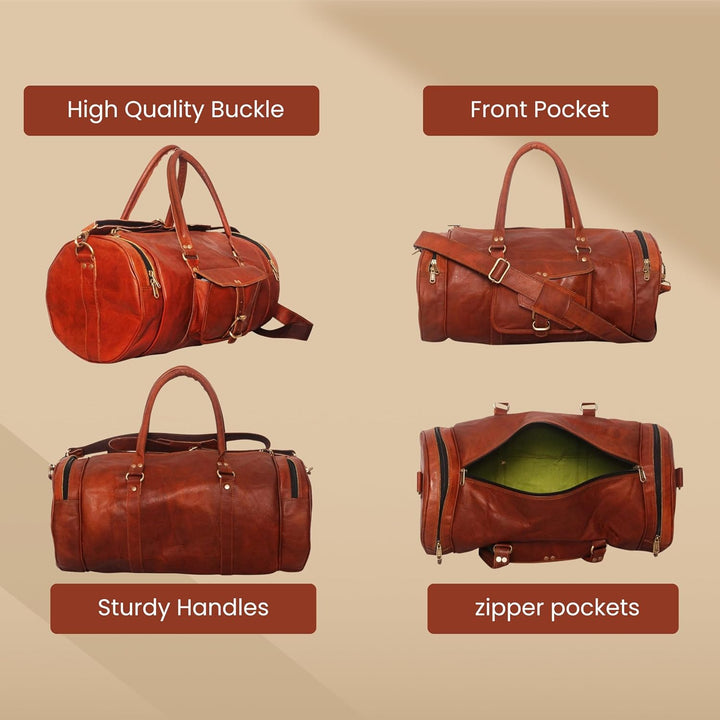 ALASKA EXPORTS, Travel bag Leather, brown 28'' inch 28'' inch Brown, 28'' inch Brown