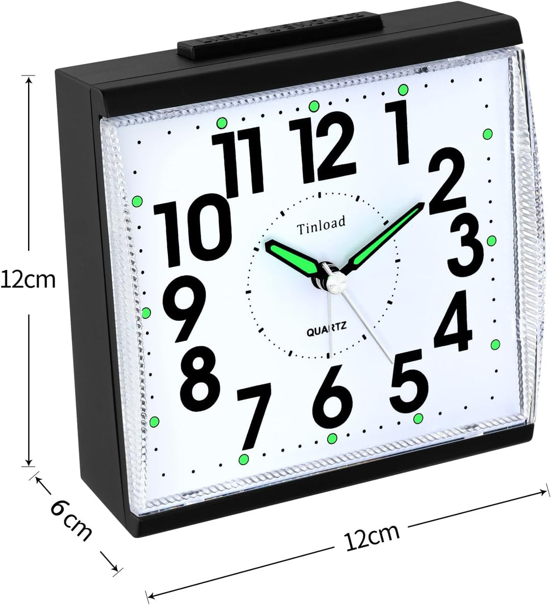 Tinload Analog Seniorenwecker mit Nachtlicht, 4.7 Zoll grosses Zifferblatt, Tischuhr mit Schlummerfu