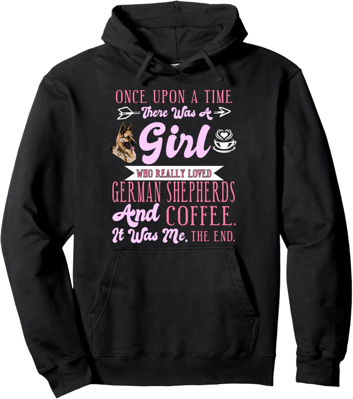 Damen Es war einmal Kaffee und Deutscher Schäferhund Pullover Hoodie