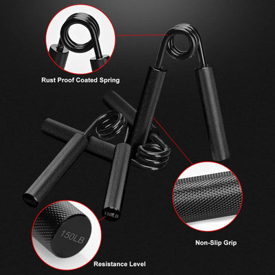 COVVY Handgriff-Stärker, 3er-Pack (150,200,250 LBS) Griffkrafttrainer, Unterarmstärker, Handstärker,
