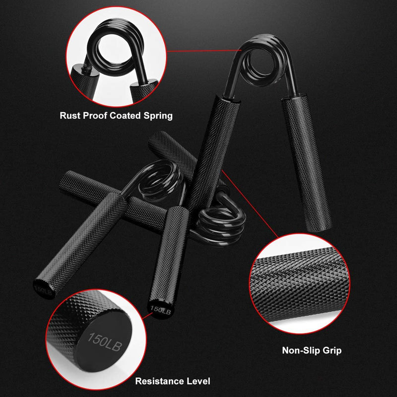 COVVY Handgriff-Stärker, 3er-Pack (150,200,250 LBS) Griffkrafttrainer, Unterarmstärker, Handstärker,