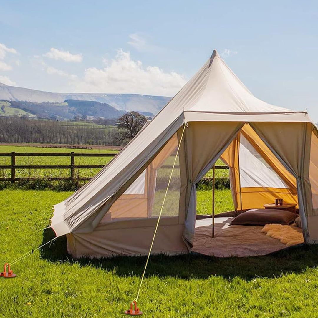 Kamfwert Bodenanker Erdanker für Trampolin, Gartenhaus, Schaukeln | 4 Trampolin Bodenanker Set mit V