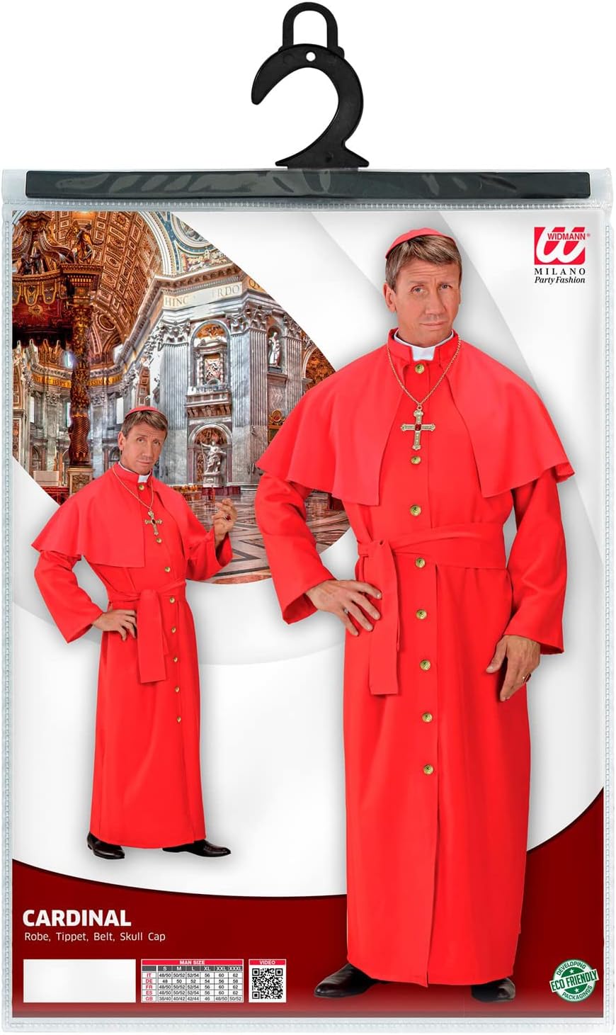 "RED CARDINAL" (robe, tippet, belt, skull cap) - (XXL), XXL