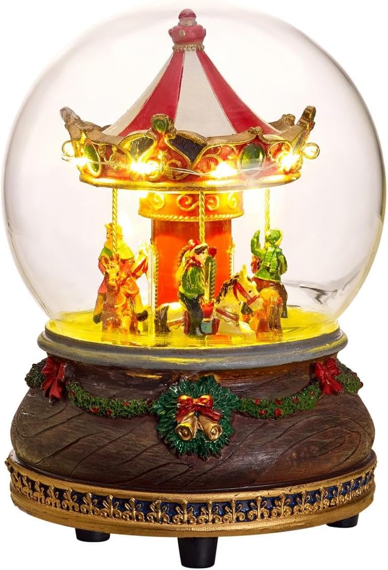 MMM GmbH, Spieluhrenwelt 65006 Spieluhr -Globus mit drehendem und beleuchtetem Karussell