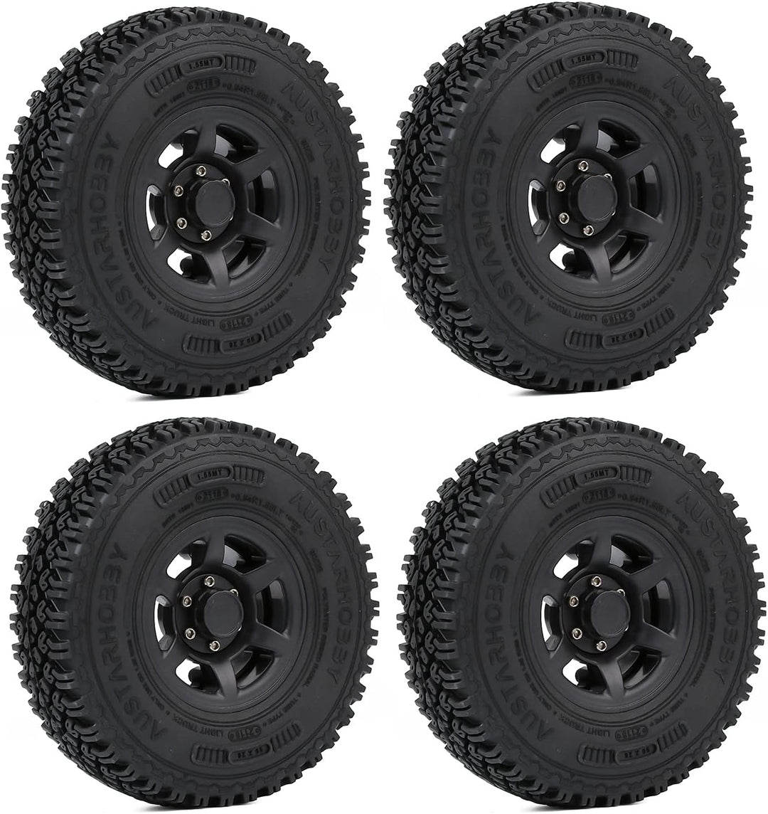 KEEDA 3,9 cm (1,5 Zoll) RC Reifen und Kunststoff-Beadlock-Felge für 1/10 RC Crawler Auto D90 Pajero