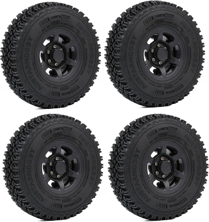 KEEDA 3,9 cm (1,5 Zoll) RC Reifen und Kunststoff-Beadlock-Felge für 1/10 RC Crawler Auto D90 Pajero