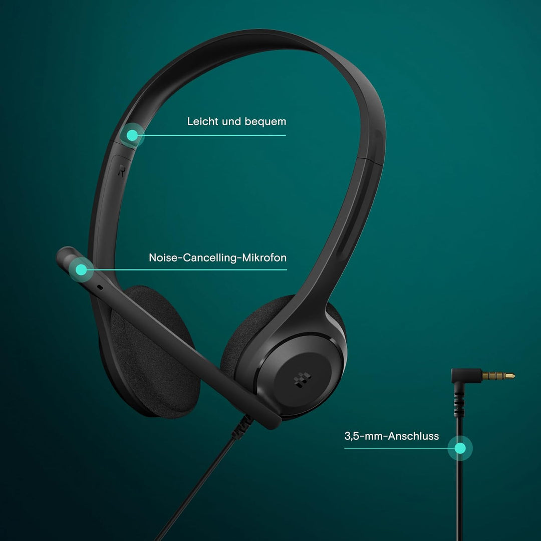 EPOS C1 Vielseitiges Business- Headset mit Mikrofon, Universellem 3,5-mm-Klinkenstecker, Breite Gerä