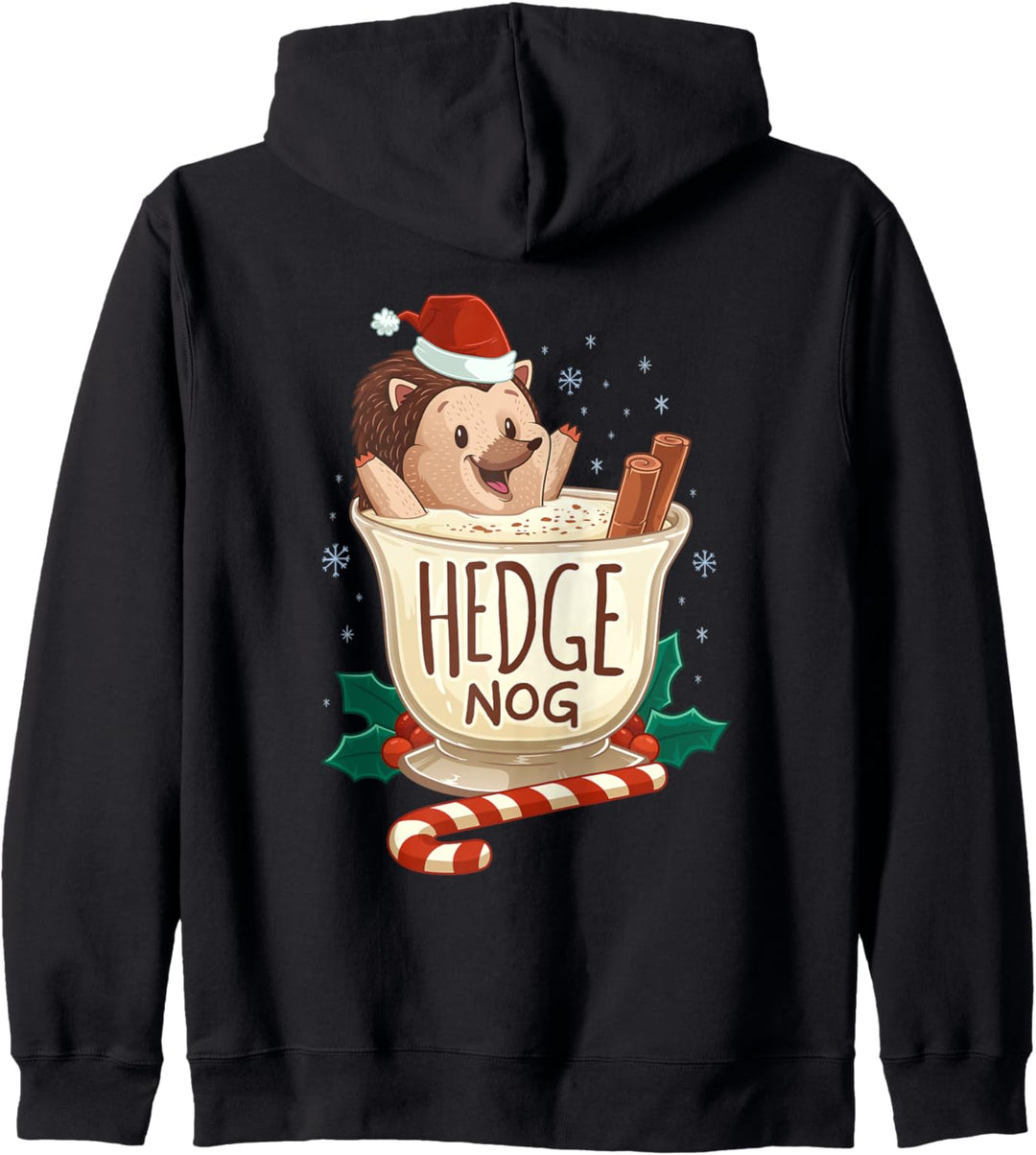 Lustiges Weihnachtshecken-Nog-Igel-Eierpunsch-Weihnachten Kapuzenjacke