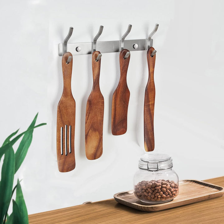 Garderobenhaken Edelstahl, Hakenleiste Kleiderhaken Wand mit 4 Haken, Garderobe Garderobenleiste Wan