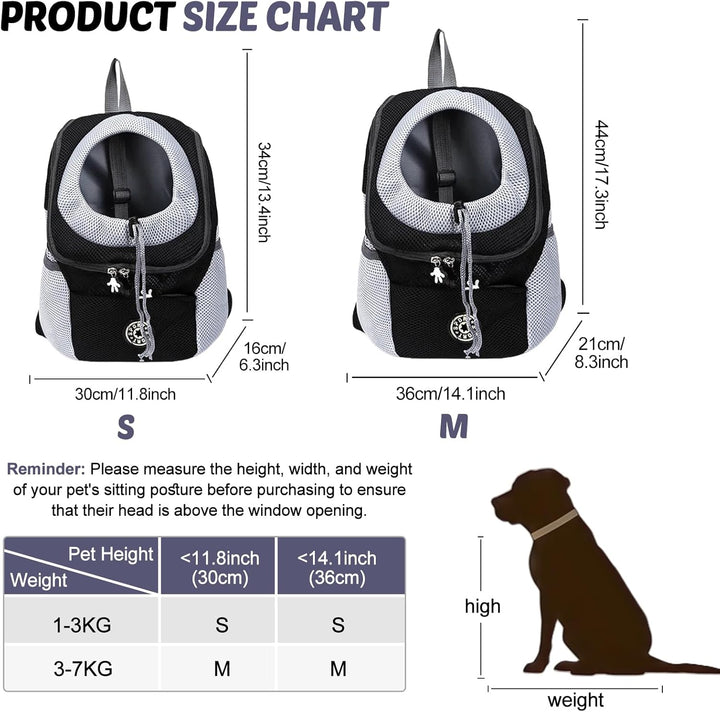 Tragbarer Atmungsaktiver Rucksack für Hunde und Katzen, Verstellbarer Transport-Rucksack Mit Fenster