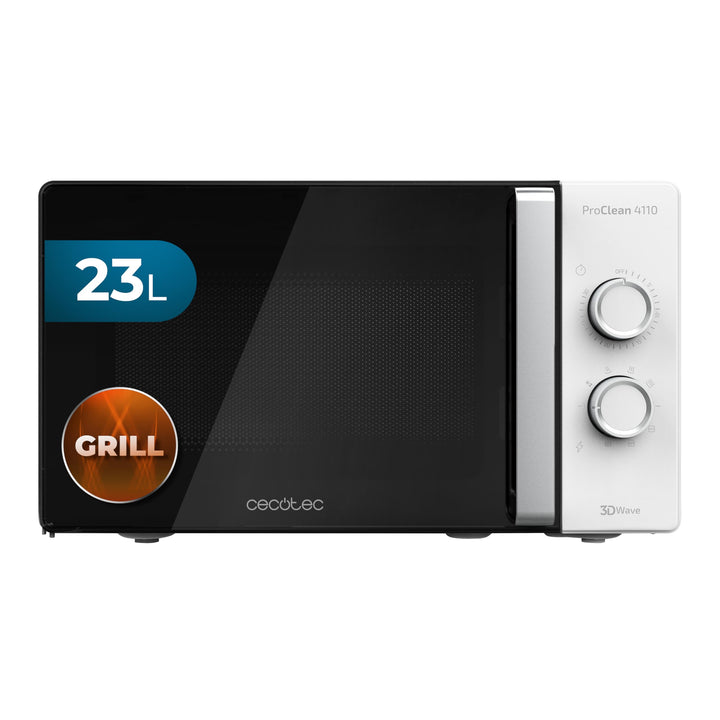 Cecotec Mikrowelle mit Grill ProClean 4110. 700W Leistung, Grill mit 800 W, Fassungsvermögen 23 l, R