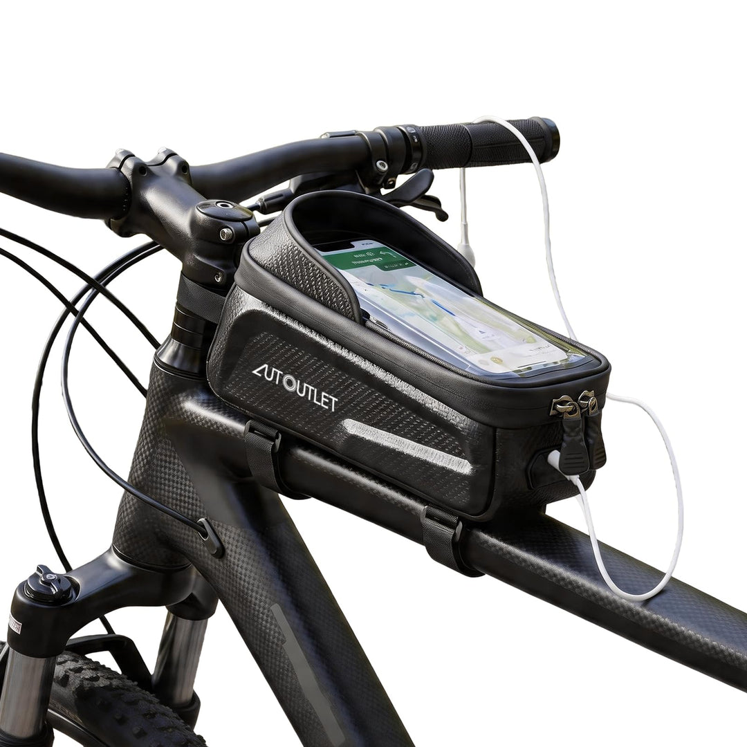 AUTOUTLET Fahrradtasche Rahmen, 1,5L Eva Hartschale Rahmentasche Fahrrad Lenker Wasserabweisend Hand