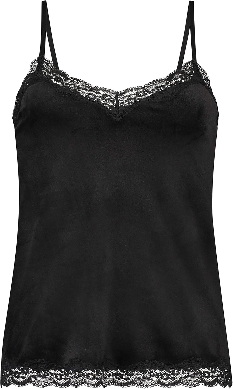 Hunkemöller Cami Top Velours Lace L Schwarz, L Schwarz