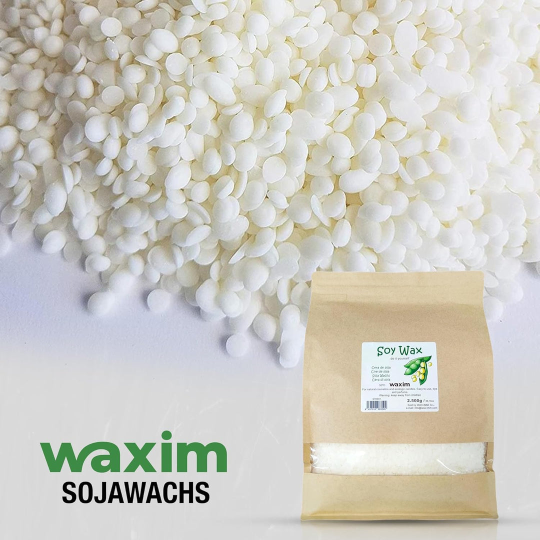 Sojawachs 2.500 g in perlen. Für ökologisch Kerzen und Naturkosmetik. Kerzenwachs, veganes wachs, wa