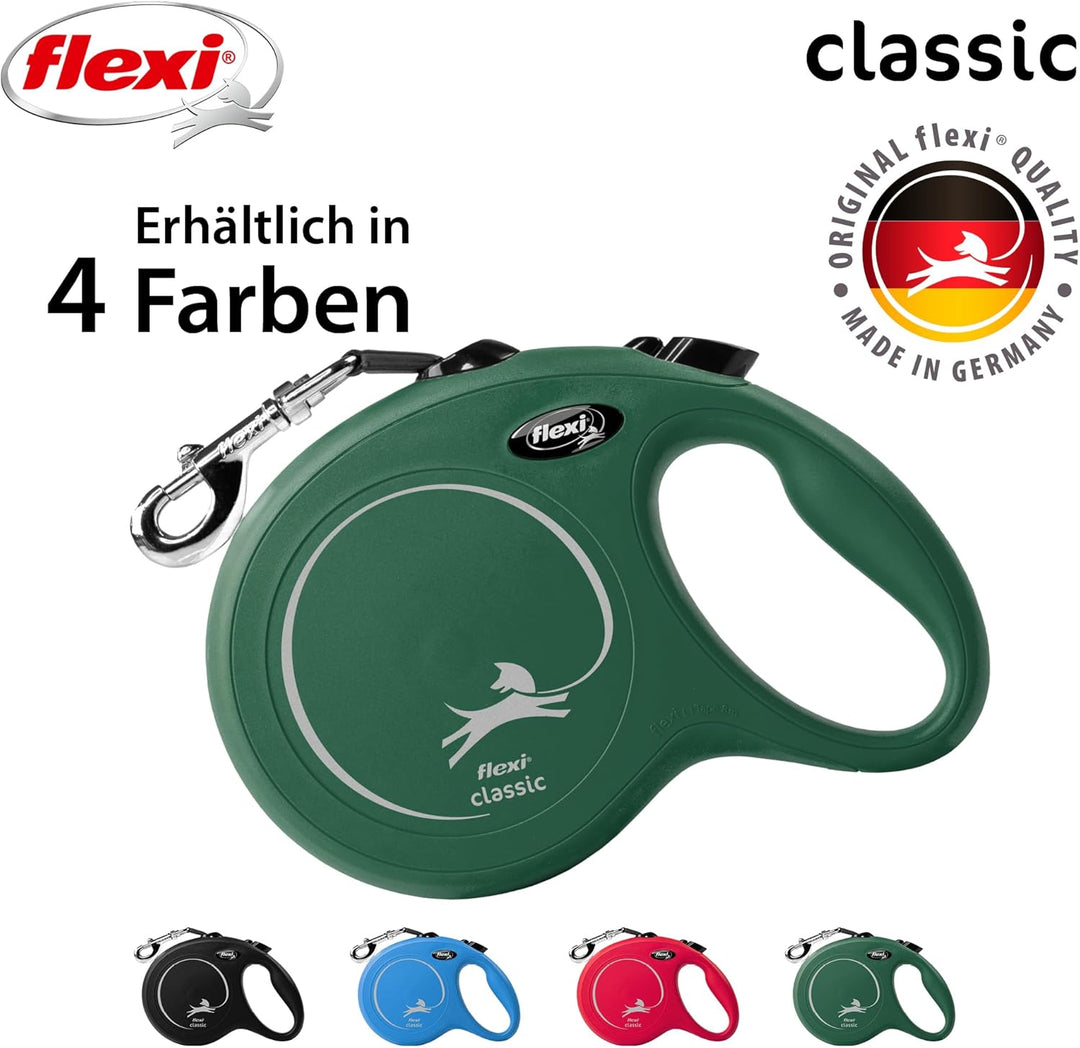 flexi® Classic L Gurt 5 m olivgrün, Roll-Leine für Hunde bis 50 kg Olivgrün L 5m (max. 50 kg), Olivg