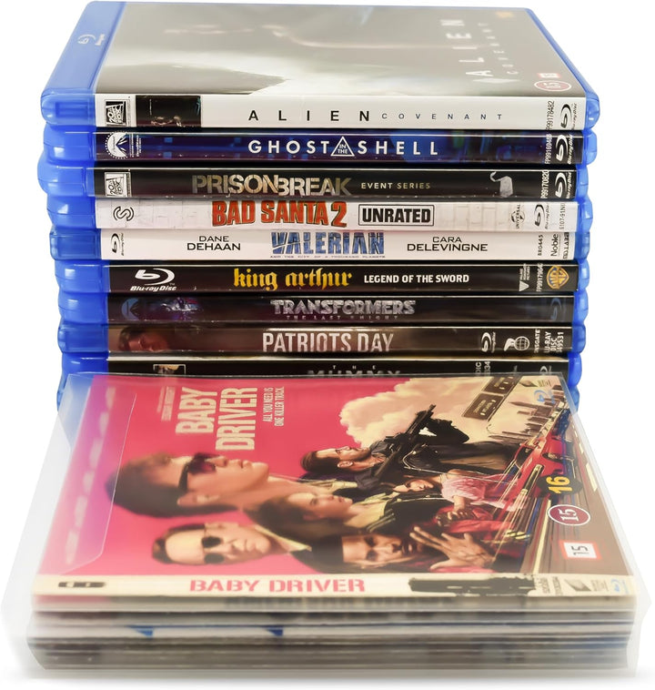3L Blu-Ray Hüllen für Blu Ray Aufbewahrung – Hülle hat Platz für Cover inkl. praktischer Verschlussk