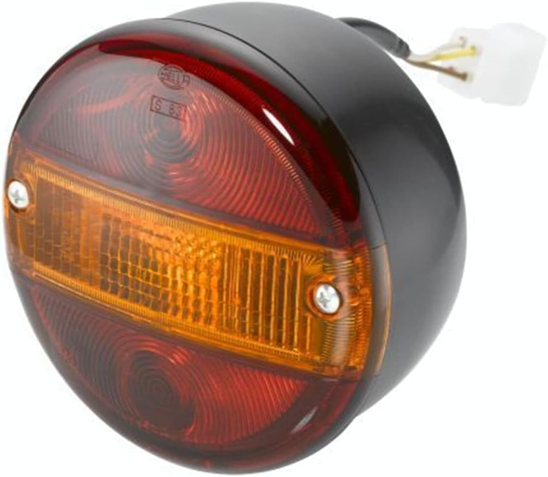 HELLA - Heckleuchte - Glühlampe - 12V - Anbau/geschraubt - Lichtscheibenfarbe: rot/gelb - Kabel: 150