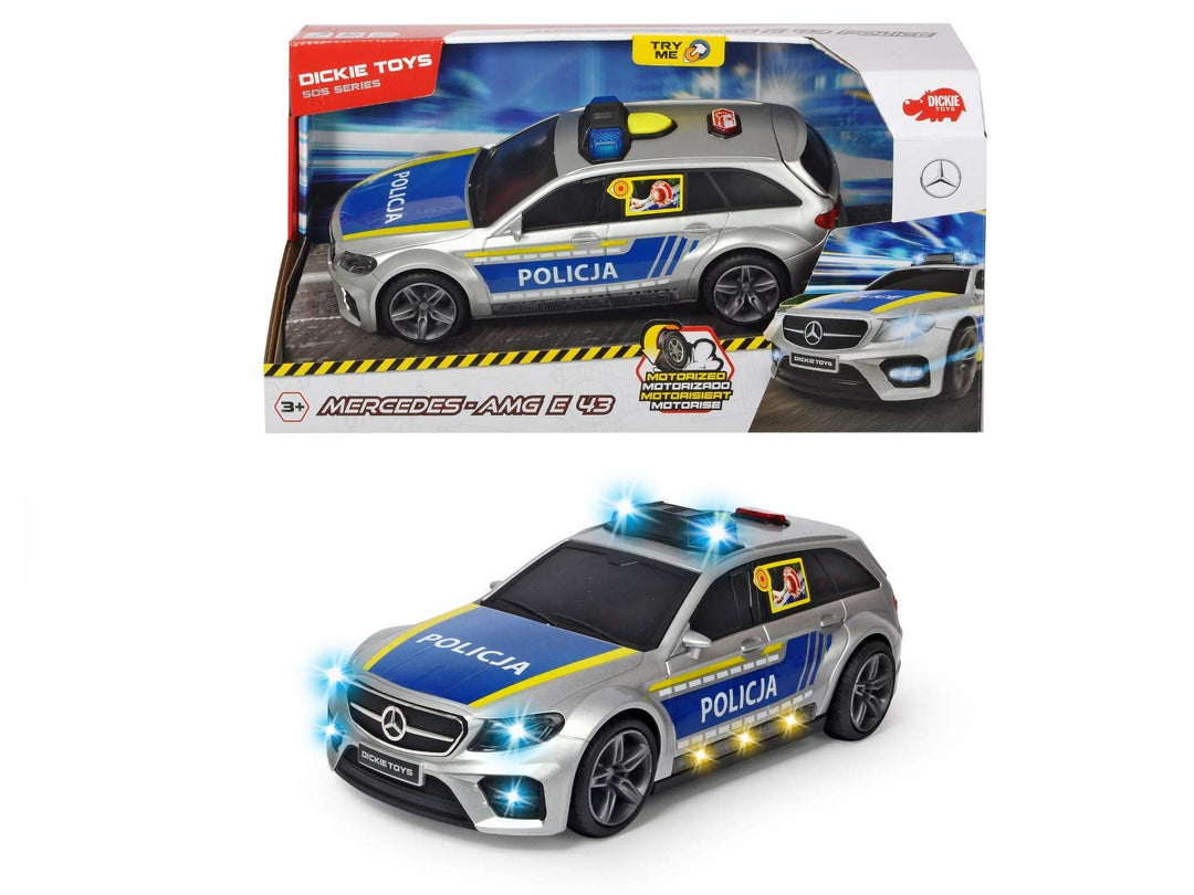 Dickie 203716018026 SOS Mercedes-AMG E43 Polizeiauto, 30 cm, polnische Ausführung, ab 3 Jahren