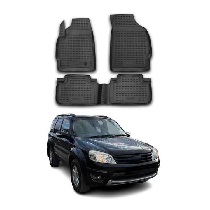 OMAC Gummimatten Fussmatten kompatibel mit Ford Kuga 2008-2012 TPE Automatten Schwarz 3X Kuga 2008-2