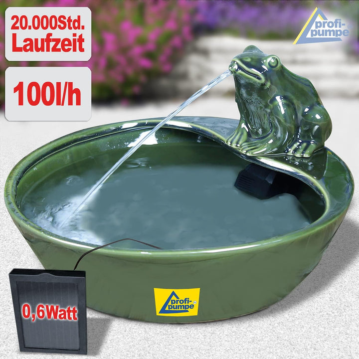 AMUR GARTENBRUNNEN SOLAR BRUNNEN SOLARTEICHPUMPE SOLAR SPRINGBRUNNEN SOLAR WASSERSPIEL FROSCHPARADIE