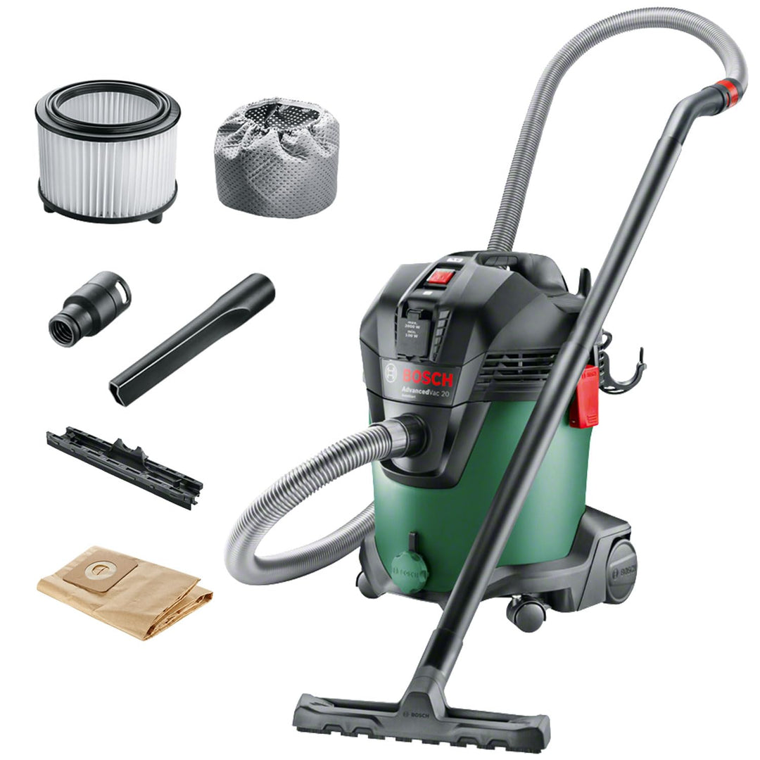 Bosch Home and Garden Nass- und Trockensauger AdvancedVac 20 (1200 Watt, 20 Liter Behältervolumen, i