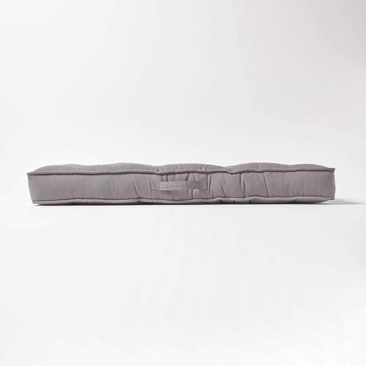 Homescapes Sitzerhöhung Sofa 2-Sitzer grau 100x48x10 cm, Langes Sitzkissen gepolstert mit Baumwollbe