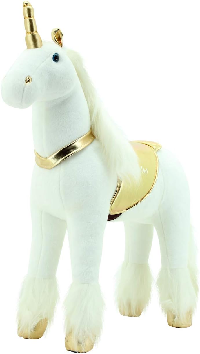 Sweety Toys 11292 Stehpferd Einhorn 80 cm mit Stahlunterbau