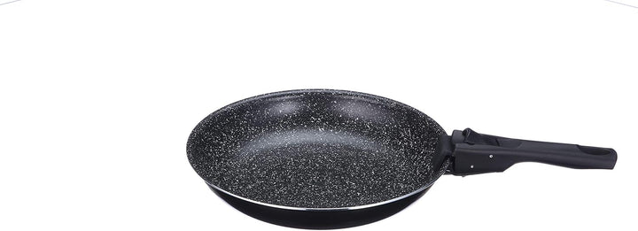 Bergner Click &amp; Cook Black Edition | Bratpfannen Set | 2 Pfannen aus Gespresstem Aluminium 24 und 28