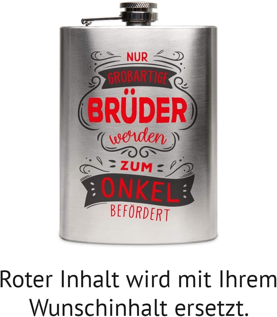 Edelstahl Flachmann 237 ml 8 oz Geschenk mit individueller Gravur - Befördert, Befördert