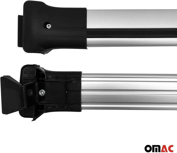 OMAC Dachträger Grundträger kompatibel mit Dacia Duster 2010-2014 Alu Silber 2 TLG