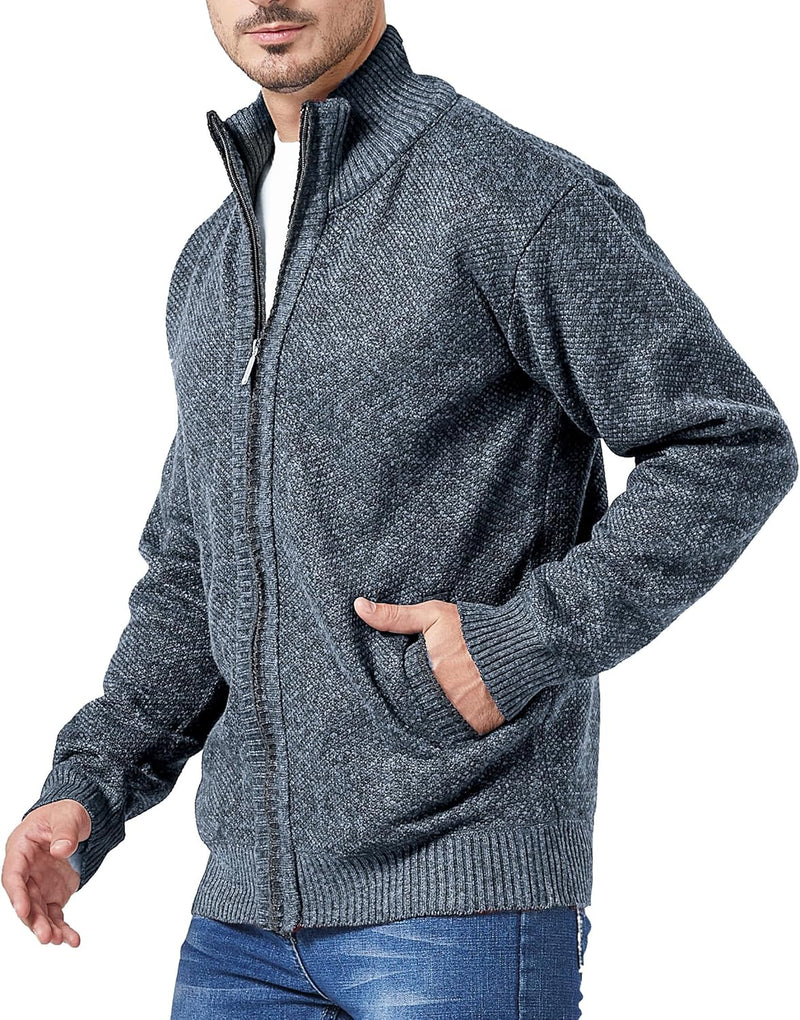 GLESTORE Pullover & Strickjacken Für Herren Cardigan Strickjacke Mit Reissverschluss Stehkragen Wint