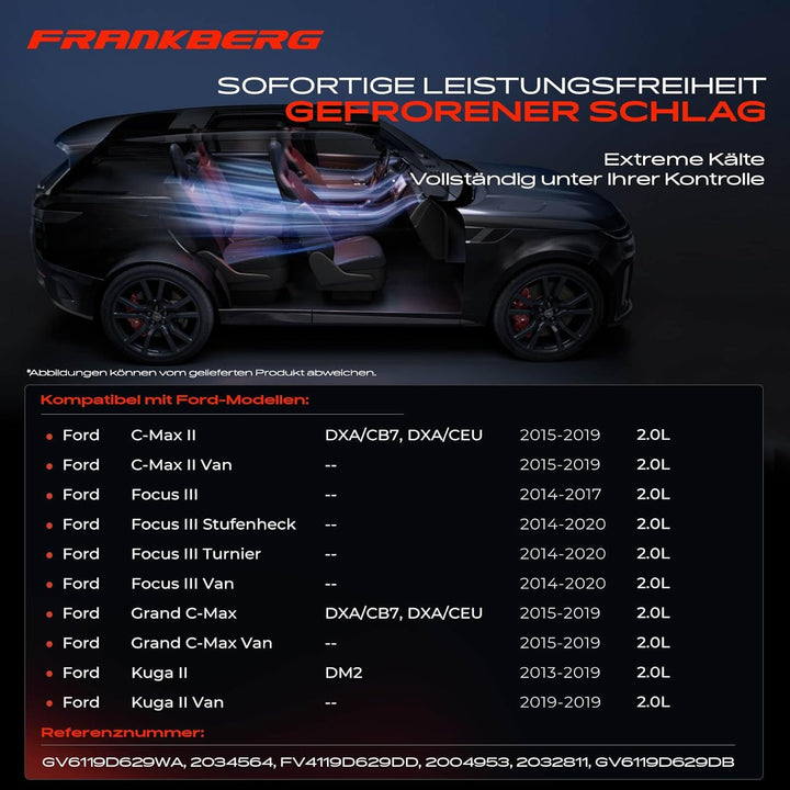 Frankberg Klimakompressor Klimaanlage Kompatibel mit Focus III Stufenheck 2.0L Diesel 2014-Heute K.u
